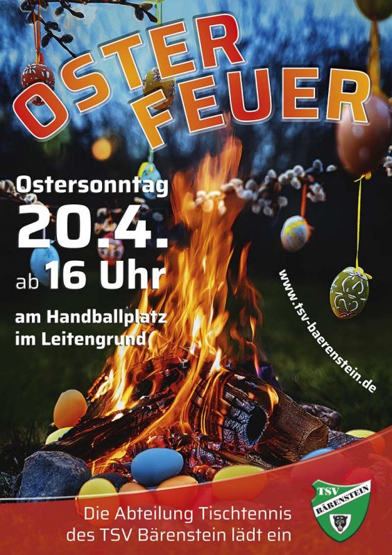 Osterfeuer 2025 des TSV Bärenstein